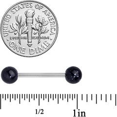 Grade 23 Titanium Black Glitter Ball Barbell Tongue Ring