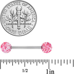 Grade 23 Titanium Red Glitter Ball Barbell Tongue Ring