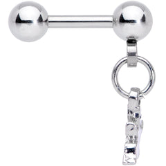 16G 1/4 Clear Gem Happy Ghost Halloween Dangle Cartilage Earring