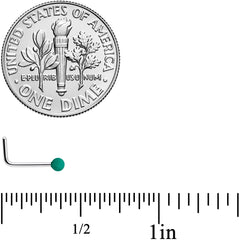 20G 7mm Teal Matte 2mm L Shaped Nose Ring