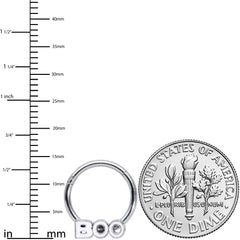 16G 3/8 White Boo Halloween Hinged Segment Ring