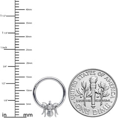 16G 3/8 Creepy Insect Halloween Hinged Segment Ring