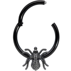 16G 3/8 Black Creepy Insect Halloween Hinged Segment Ring