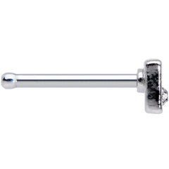 20G 1/4 Clear Gem Black Boo Halloween Nose Bone