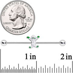 14G Green Mummy Halloween Industrial Barbell 38mm