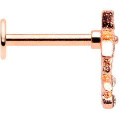 16G 5/16 Clear Gem Rose Gold Tone Butterfly Duo Labret Tragus