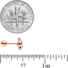 16G 1/4 Clear Gem Rose Gold Tone Lil Ladybug Cartilage Tragus