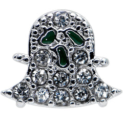 16G 1/4 Clear Gem Scary Ghost Halloween Labret Monroe Tragus