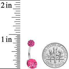 Pink Faux Turquoise Disco Ball Belly Ring