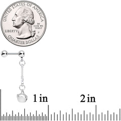 16G 1/4 Clear Gem Candy Cane Christmas Dangle Cartilage Earring