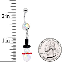 Aurora Gem Winter Snowman Christmas Dangle Belly Ring