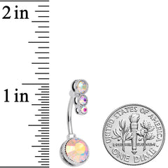 Aurora CZ Gem Purple UV Glow Belly Ring Set of 3