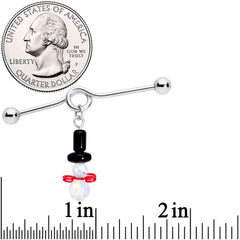 14G Aurora Gem Snowman Christmas Dangle Project Bar 38mm