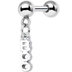 16G 1/4 White Boo Halloween Dangle Cartilage Tragus Earring