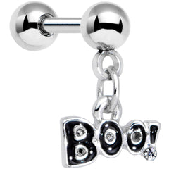 16G 1/4 Clear Gem Boo Halloween Dangle Cartilage Tragus Earring