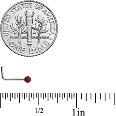 20G 7mm Dark Brown Matte 2mm L Shaped Nose Ring