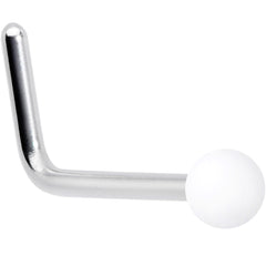 20G 7mm White Matte 2mm L Shaped Nose Ring