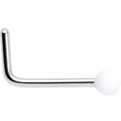 20G 7mm White Matte 2mm L Shaped Nose Ring