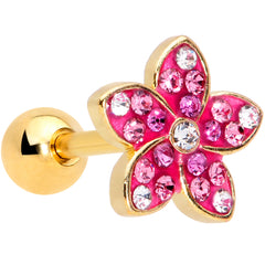 16G 1/4  Purple Gem Gold Tone Fabulous Flower Cartilage Tragus