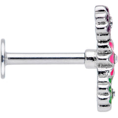 16G 5/16 Clear Gem Triple Flower Garland Labret Monroe Tragus