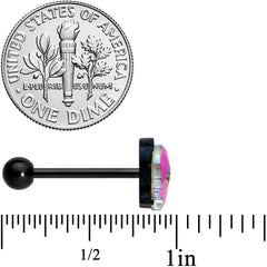 Aurora Gem Black Sugar Skull Barbell Tongue Ring