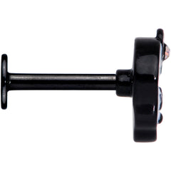 16G 5/16 Aurora Gem Black Kawaii Skull Labret Monroe Tragus