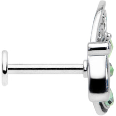 16G 5/16 Green Gem Lacy Butterfly Labret Monroe Tragus