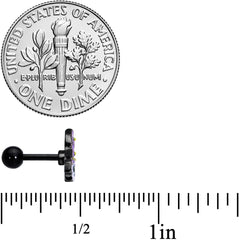 16G 1/4 Black Skull Purple Witch Hat Halloween Cartilage Tragus