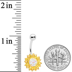 Aurora Gem Scintillating Sunflower Belly Ring