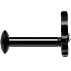 16G 1/4 Licensed Playboy Clear CZ Black Internal Thread Labret