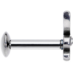 16G 1/4 Licensed Playboy Clear CZ Gem Internally Threaded Labret