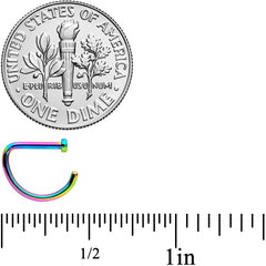 18G 5/16 Rainbow Grade 23 Titanium D Shape Nose Hoop