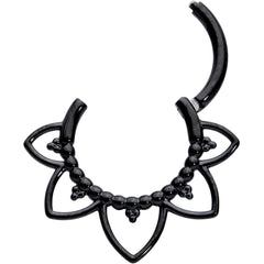16G 5/16 Black Open Petal Flower Hinged Segment Ring