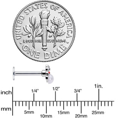 16G 5/16 Pearlescent Orb Snowman Christmas Labret Monroe Tragus