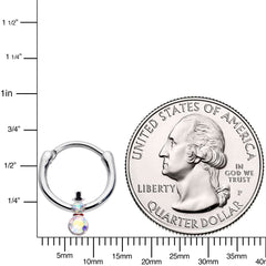 16G 3/8 Aurora Gem Winter Snowman Christmas Hinged Segment Ring
