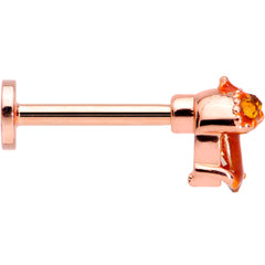 16G 5/16 Rose Gold Hue Brown Gem Fall Acorn Labret Monroe Tragus