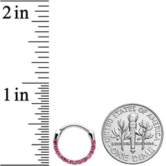 16G 3/8 Pink Gem Paved Cartilage Clicker
