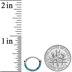 16G 5/16 Aqua Gem Paved Cartilage Clicker
