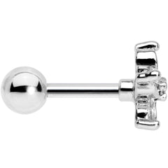 16G 1/4 Clear Gem Pretty Petals Flower Cartilage Tragus Earring