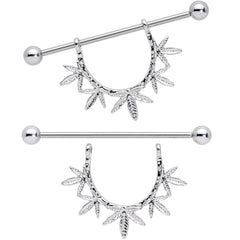 14G 5/8 Garland Pot Leaf Dangle Nipple Shield Set