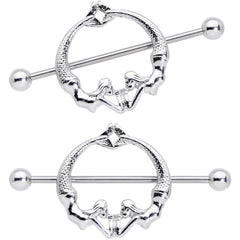 14G 13/16 Double Mermaid Nautical Nipple Shield Set