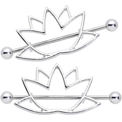 14G 3/4 Open Lotus Flower Nipple Shield Set