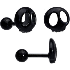 16G 1/4 Black Ghost Boo Halloween Cartilage Tragus Curation Set of 3