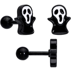 16G 20G Black Halloween Cartilage Labret Nose Ring Set of 3