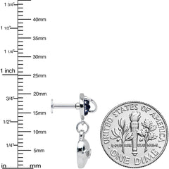 16G 1/4 Alien Blue Planet Dangle Labret Monroe Tragus