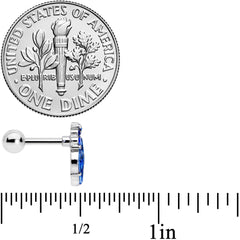 16G 1/4 Blue CZ Gem Fountain Cartilage Tragus Earring