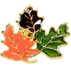 16G 5/16 Gold Tone Lovely Autumn Leaf Trio Labret Monroe Tragus
