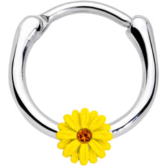 16G 3/8 Yellow Gem Yellow Sunflower Cartilage Clicker