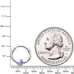 16G 3/8 Clear Gem Purple Easter Bunny Cartilage Clicker