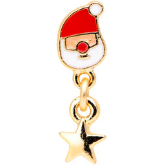 16G 1/4 Gold Tone Santa Star Christmas Dangle Cartilage Tragus